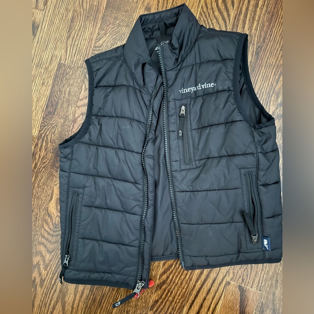 Vineyard Vines Quilted Black Vest